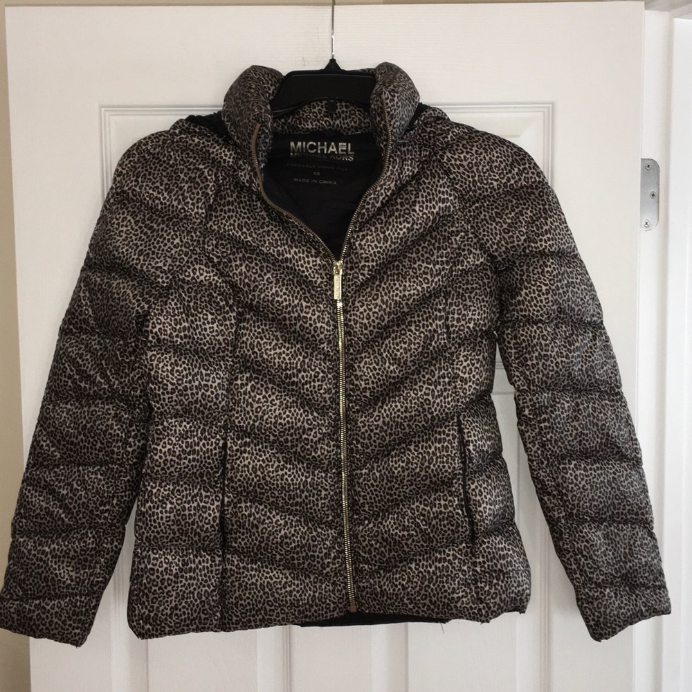 Michael Kors Women's Animal Print Puffer Jacket